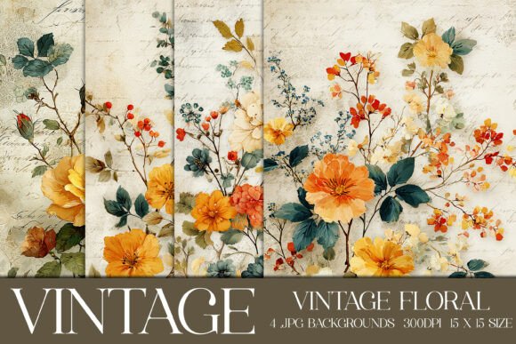 Download Vintage Floral Backgrounds, S6 - Floral backgrounds Collection