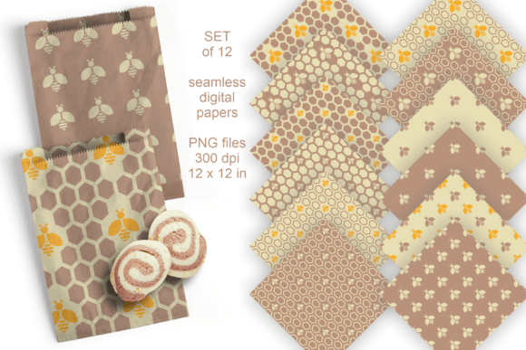 Download Bees Seamless Papers in Neutral Colors - Neutral colors Collection