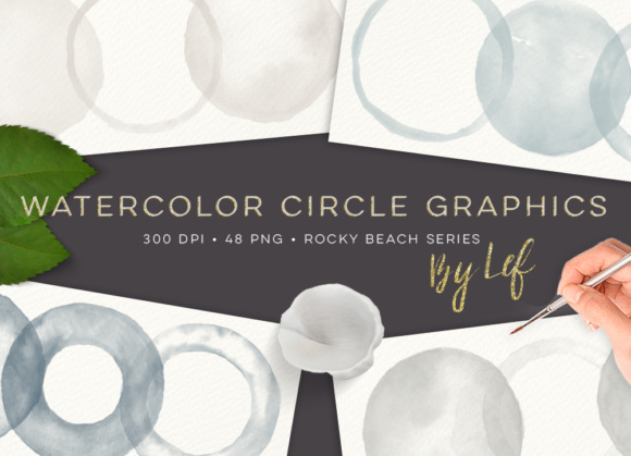 Download Watercolor Circles - Round Clip Art Graphics in Neutral Colors - Neutral colors Collection