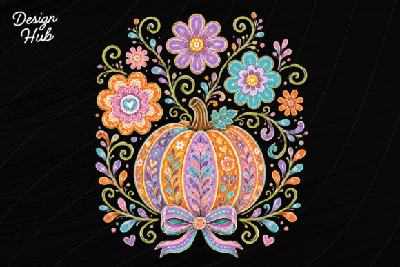 Download Fall Floral Pumpkin PNG - Premium Resources