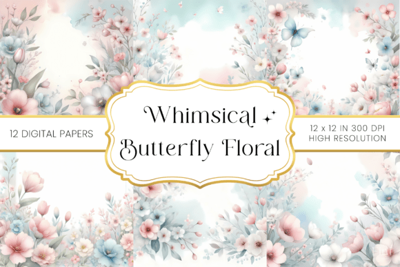 Download Whimsical Butterfly Floral Backgrounds - Floral backgrounds Collection