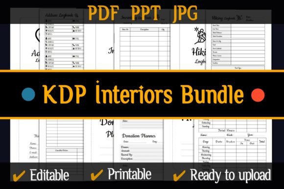 Download KDP Interiors Bundle Editable Templates - Editable templates Collection
