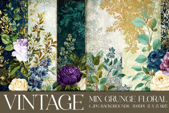 Download Vintage Grunge Floral Backgrounds, S12 - Floral backgrounds Collection